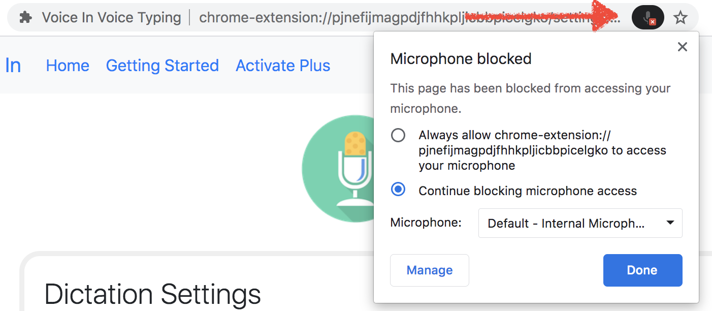 Enable microphone access for Voice In – Help Center